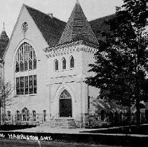 Methodist Church, Harriston, postcard, 1909.