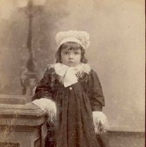 Girl with fur collar and cuffs, photograph, ca. 1890.