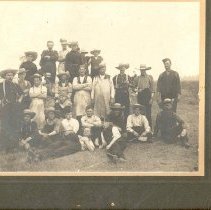 Elora group preparing to butcher, ca. 1900.