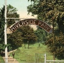 Entrance to Riverside Park, Guelph, 1913.
