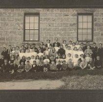 Students in front of S.S. #7, West Garafraxa Twp.,  ca. 1908.