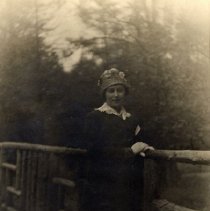 Young woman in long dress presumed to be related to Dow family of