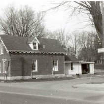 Exterior, brick house, Moir and Geddes Streets, Elora, Ontario, ca. 1960.