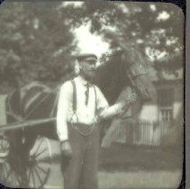 ph 9257: James Christie & horse, ca. 1900.