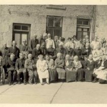 Residents at Wellington County House of Industry and Refuge, Aboyne, Nichol Township; identified: Clara, Grace, Harry Corker, Douglas Allan, ca. 1929.