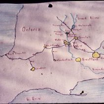 ph 17712_1 Map of southwestern Ontario showing towns and Grand River. Creat