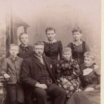 Family of seven related to Wilson and McQueen families of Fergus, ca. 1890