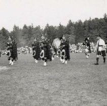 Highland pipe band, Fergus Highland Games ca. 1950