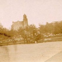 Group of people in Galt Gardens, ca.1930.