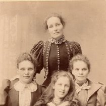 Four young women related to Wilson and McQueen families of Fergus, ca. 1890