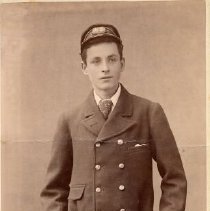 Man in sailor uniform related to Wilson and McQueen families of Fergus, ca. 1890.