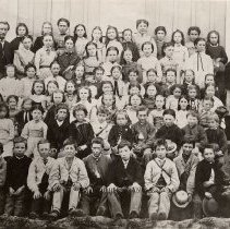Members of Rosebud Band of Hope in front of Congregational Church, St. Patrick St., Fergus, Aug. 1871