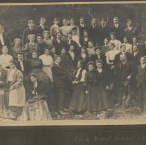 Elora Model School staff in Elora Gorge, ca. 1906.