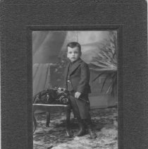 Unidentified young boy with a walking stick, Listowel, ca. 1900.