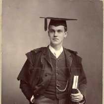 Graduation portrait of man named Arthur related to Wilson and McQueen families of Fergus, ca. 1890.