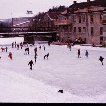 ph 14809f Heritage Day, Elora 1975: ice skating.