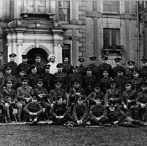 World War I military officers, England, ca. 1915.