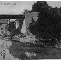 Bridge behind Wilson's Mill, Fergus, ca. 1910