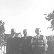 Fischer family relatives, F. Fischer on the left, 16 October 1949, Elora, ON,  ca. 1949.