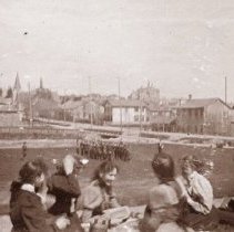 8436 watching parade at Collegiate, ca.1900