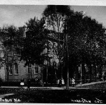 Exterior of Harriston Public School, Harriston, Ontario, ca.1910.