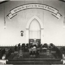 Interior of St. Andrew's Church, Fergus, Ontario, 1895.