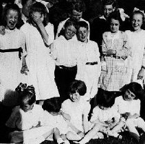 Laughing children at Edith Short's party, Mount Forest, photograph, ca. 1920.