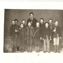 Charles Kirk Clarke of Elora with teacher and fellow students of Elora Public School, ca. 1865