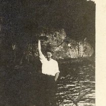 ph 5832: man by river, ca.1930.