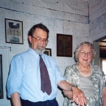PH 23698 Ian Easterbrook and Mildred Lang at Palmerston Railway Station, cu