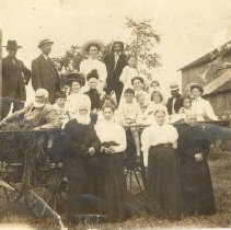 Ross, Douglas or Dodge family with wagon, ca.1870