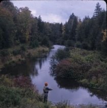 ph 17085 Fishing on either Eramosa or Speed Rivers, 20 Sept. 1990.