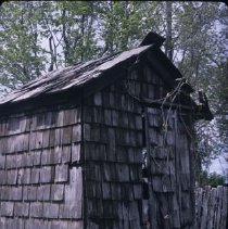 ph 17094 Old wooden outhouse, Erin Twp., May 1990.