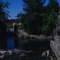 ph 17099a Eden Mills, mill and water wheel, Aug. 1988.