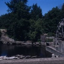 ph 17099b Eden Mills, mill and water wheel, Aug. 1988.