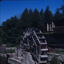 ph 17099c Eden Mills, mill and water wheel, Aug. 1988.