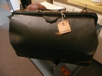 Black leather satchel