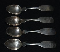 002.085. Four Coin Silver Tablespoons Engraved Emm (2)