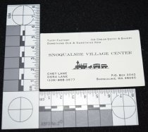 1056.019. Snoqualmie Village Center Business Card, 1989 (2)