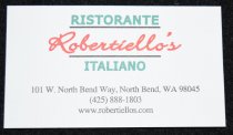 Ristorante Robertiello's Italiano business card
