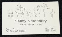 1056.071. Valley Veterinary, Robert Hogan Business Card (1)