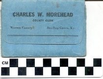 Charles W. Morehead Advertisement on a blue Envelope