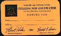 Citizens for Goldwater Member Card