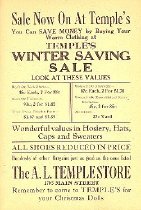 Temple Store Sale Flier