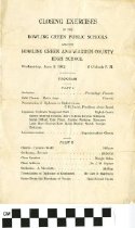 BG Public Schools Closing Exercises program, 1912