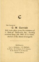 C. W. Cornish Funeral Notice