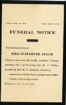 Funeral Notice for Mrs. Elizabeth Leech