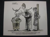 'All you need do now is agree to be on th' firing squad - we'll decide later on what kind of bullets to use!'