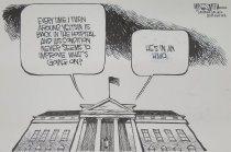 Ever time I turn around, Yeltsin is back in the hospital and his condition never seems to improve. What's going on?