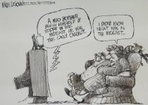 A mad bomber blew himself up today in the Mideast. He was the only casualty...